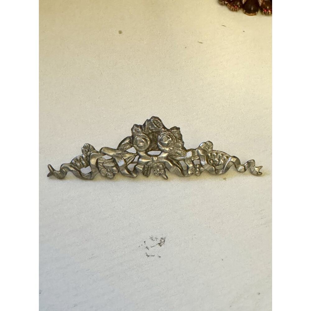 Vintage Robert Hall Original Victorian Style Pewter Brooch